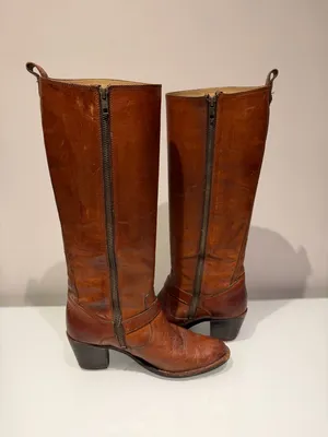Frye Heeled Tall Brown Boots Size 7.5 thumbnail 5