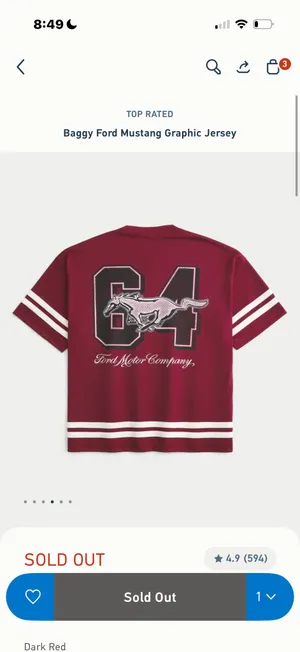 hollister oversized ford mustang jersey tee thumbnail 6