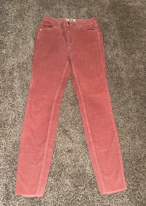 We The Free Free People Pink Corduroy Raw Hem Skinny Pants Size 26 thumbnail 1
