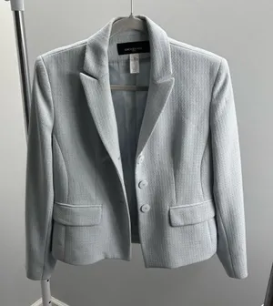Jones New York Powder Blue Knit Tailored Blazer thumbnail 1