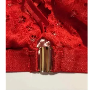 Auden Front-Close Lace Ling Bralette Red Small NEW thumbnail 7