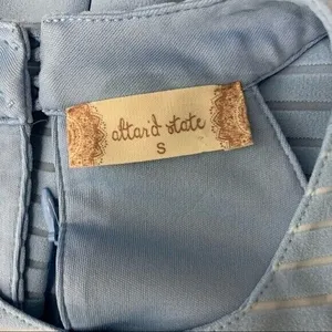 Altar'd State Blue Fit And Flare Sleeveless Textured Mini‎ Dress Boho Chic Small thumbnail 7