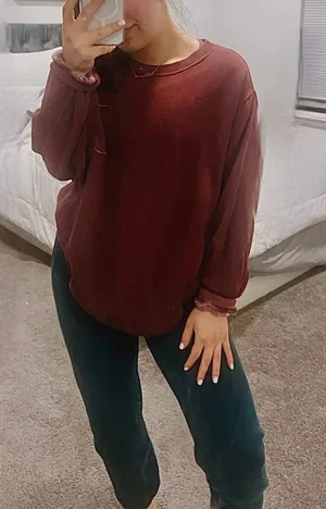 Aerie Oversized Faded Cozy Sweatshirt Size M thumbnail 3