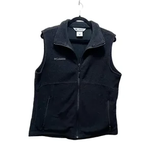 Victoria's Secret Columbia Sleeveless Black Benton Springs Fleece Full Zip Vest Layers Size Large thumbnail 2