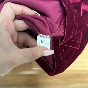 Velvet BURGUNDY V-Neck Midi Dress Sz M thumbnail 7