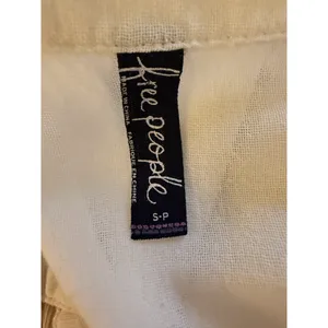 Free People Top Womens Size S White Cotton Long Sleeve Roll Tab Boho Lightweight thumbnail 6
