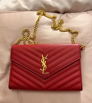 Saint Laurent Cassandra Envelope Chain Wallet - Lambskin Leather thumbnail 1