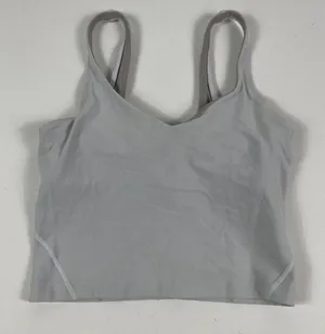 Lululemon Sports Bra Womens 2 Gray Longline‎ Align Tank Top Shelf Lined LW1CW8S thumbnail 1