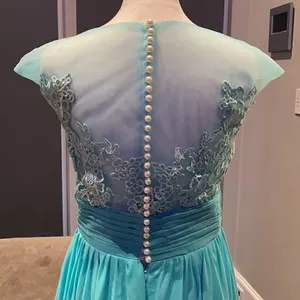 Women’s Chiffon Lace Appliqué Dress with Slit Prom Party Wedding NWOT 8 thumbnail 5