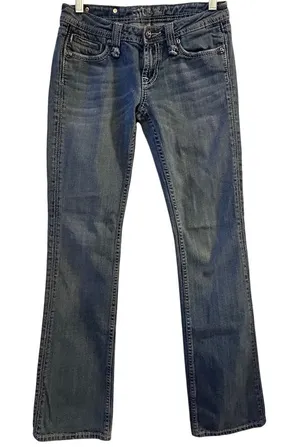 Miss Me Jeans Women Bootcut‎ Embellished Pockets Blue Denim Size 27 thumbnail 1