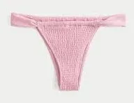 Hollister Women's Pink Smocked High-leg Cheekiest Bikini Bottom size small NWT thumbnail 1