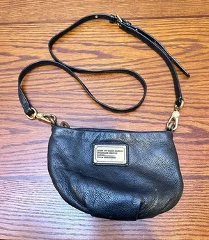 Marc by Marc Jacobs Classic Q Percy‎ Black Pebble Leather Crossbody Mini Handbag thumbnail 1