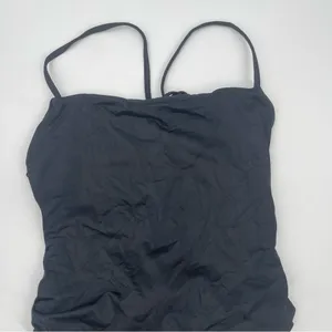 Good American NEW Swimsuit Medium One Piece Shine Barely There Black Tie NWOT thumbnail 8