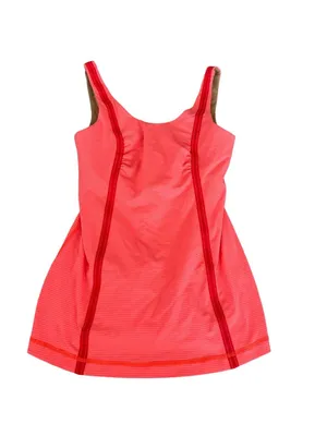 LULULEMON Orange Seamed Workout Tank Top Size US 4 thumbnail 3