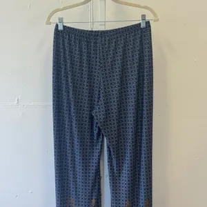 Dressbarn Paisley Border Print Wide Leg Stretch Pants Size Medium Boho Festival thumbnail 5