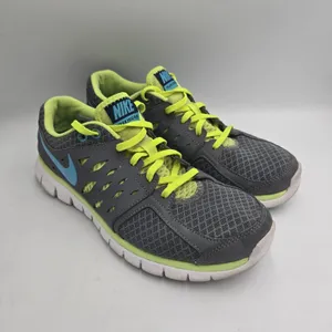 Nike Flex 2013 Run Women’s 9 Gray Volt Blue Breathable Running Athletic Shoes thumbnail 3