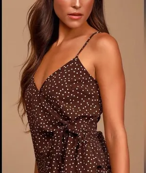 NWT Monteau Los Angeles Polka Dot Peplum Top thumbnail 1