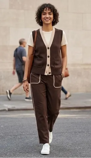 Banana Republic Womens Brown Cotton Button Front Cardigan Sweater‎ Vest Small thumbnail 1