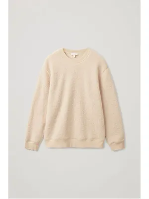 COS Sweatshirt Women Medium Sherpa Fleece Teddy Pullover Oversized Crewneck thumbnail 5