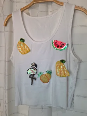 Embellished Tank White Size M thumbnail 1