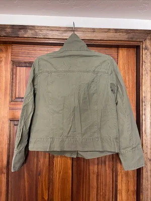 GAP Olive Utility Jacket with Zip Pockets - Women Small thumbnail 4