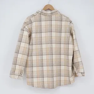 Unbranded Shacket Women M Plaid Cream Tan Sherpa Lined Button-Down Excellent thumbnail 2