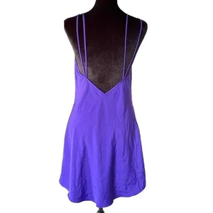 Vintage Purple VS Gold Label Deep V Lace Slip Dress Dark Fairy Whimsigoth 90s thumbnail 7