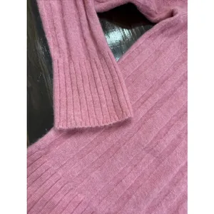 J. Crew Merino Alpaca Wool Blend Wide Cable Sweater Pink Large Cozy Grandma Core thumbnail 4