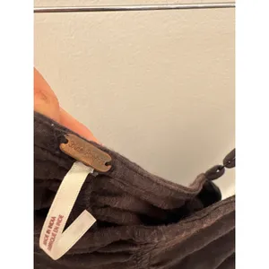 Free People Dark Brown Ruched Ribbed Cropped Camisole Top Small‎ Boho Adjustable thumbnail 4