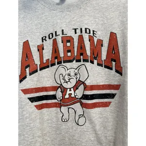 Vintage-style Alabama Crimson Tide Sz:S graphic Heather Gray Crewneck sweatshirt thumbnail 6
