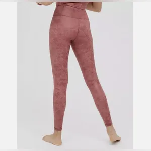 OFFLINE X AERIE | Pink Wax Coated Crossover Leggings Sz M thumbnail 2