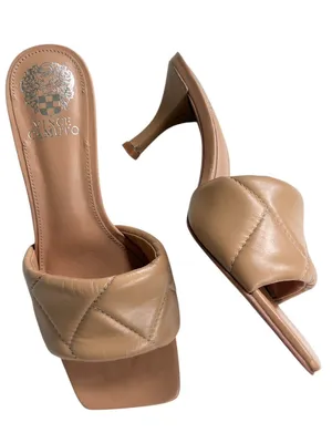 Vince Camuto Leather Alerti Heeled Sandals Tan Size 7.5 thumbnail 1