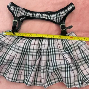 Plaid Y2K Harness Lingerie Set – Coquette Soft Grunge 3PC (Bralette + Open-Side Mini Skirt + Thong) Small thumbnail 3