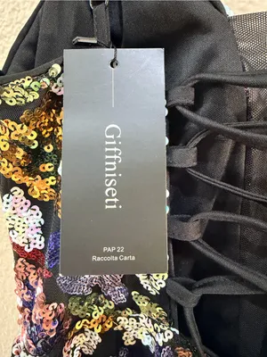 NWT Giffniseti Sequin Floral Mini Dress Size M Lace Up Back Party thumbnail 7