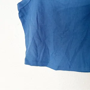 Madewell The Tailored Crop Tank Square Neck Blue Size L thumbnail 5
