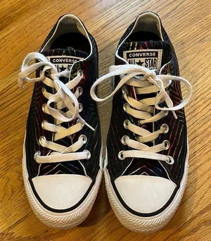 Converse Chuck Taylor All Star Ox "All Of the Stars" Women Shoes Black-White- 7M thumbnail 1