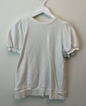 A New Day White Puff Sleeve Sweater thumbnail 1