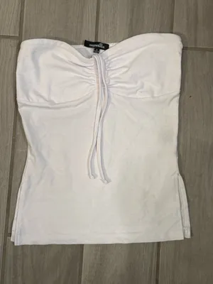 Sugarlips White Strapless Ruched Tie-Front Camisole thumbnail 2