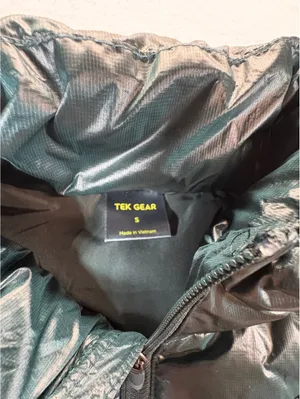 Tek Gear Women’s Small Puffer Vest Dark Green Full Zip Fleece Side Panels thumbnail 4