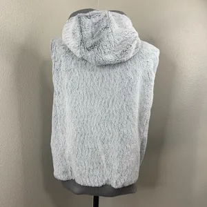 Patagonia Deep Pile Fuzzy Soft Cozy Full Zip Vest Women’s Sz XL Gray thumbnail 5
