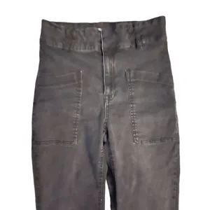 Zara Black Front‎ Pocket Straight Leg Cropped Thick Waistband Jeans Size 6 thumbnail 3