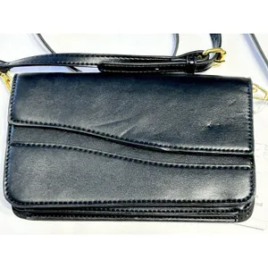 Time and Tru Eden Flap Wallet Crossbody Bag Black Faux Leather Clutch Purse NWT thumbnail 5