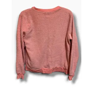 Mentally Exhausted Pink Sherpa Fleece Sweatshirt Cozy Fuzzy Crewneck Pullover thumbnail 2