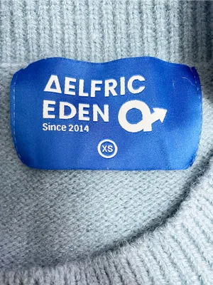 Aelfric Eden Duck Sweater XS Blue Chenille Applique Oversized Crewneck Pullover thumbnail 7