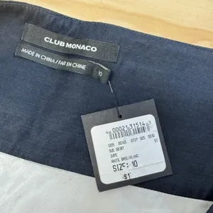 NWT‎ Club Monaco Sue Mini Skirt Tiered Front Tie Off White Black Sz 10 thumbnail 7