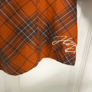 Harley Davidson Orange Plaid Short Sleeve Button Up‎ Size Medium thumbnail 8