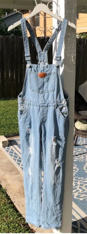 Vintage Denim Overalls Dungarees Distressed thumbnail 1