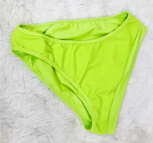 L*SPACE Frenchi Bitsy Cut Bikini‎ Bottom Large Green Neon High Waist Ribbed New thumbnail 1