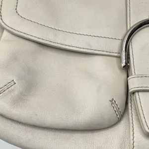 Coach vintage3653 Soho Y2k Double Pocket Buckle Flap Cream Leather Shoulder Bag thumbnail 10