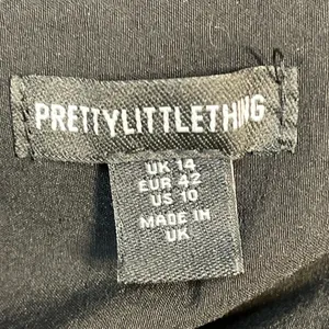 PrettyLittleThing Black Sleeveless Ruched Drop Waist A Line Maxi Dress Size 10 thumbnail 4
